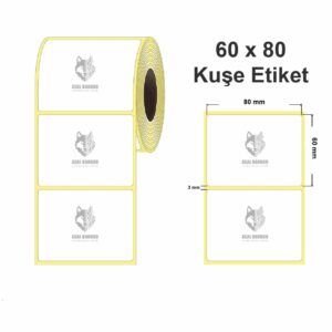 Kuşe Barkod Etiketi 60X80 800 Adet