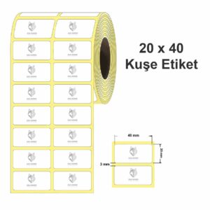 Kuşe Barkod Etiketi 20X40 5.000 Adet