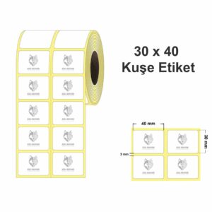 Kuşe Barkod Etiketi 30X40 5.000 Adet