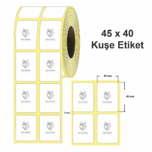 Kuşe Barkod Etiketi 45X40 3.000 Adet