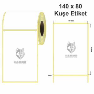 Kuşe Barkod Etiketi 140X80 350 Adet