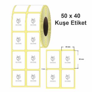 Kuşe Barkod Etiketi 50X40 2.000 Adet